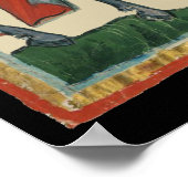 騎士と大地主、14世紀中世アート ポスター (角)