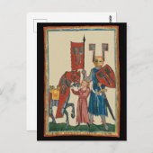 騎士と大地主、14世紀中世アート ポストカード (正面/裏面)