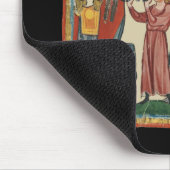 騎士と大地主、14世紀中世アート マウスパッド (コーナー)