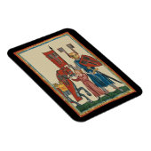 騎士と大地主、14世紀中世アート マグネット (右側)