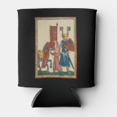 騎士と大地主、14世紀中世アート 缶クーラー (正面)