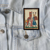 騎士と大地主、14世紀中世アート 缶バッジ (インサイチュ)