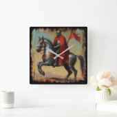 騎士と馬の警部 スクエア壁時計 (ホーム)