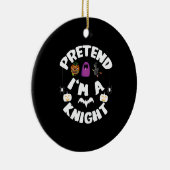 騎士のおもしろいハロウィーンの衣装ギフトのフリ セラミックオーナメント (右)