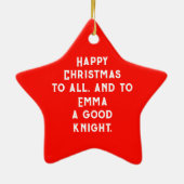 騎士のアーマー輝く セラミックオーナメント (裏面)