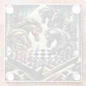 騎士のゲーム – チェスはファンタジーを満たす ガラスコースター (裏面)