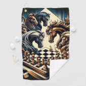 騎士のゲーム – チェスはファンタジーを満たす ゴルフタオル (インサイチュ)