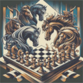 騎士のゲーム – チェスはファンタジーを満たす シール (正面)