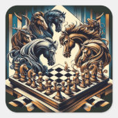 騎士のゲーム – チェスはファンタジーを満たす スクエアシール (正面)