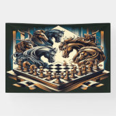 騎士のゲーム – チェスはファンタジーを満たす 横断幕 (横)