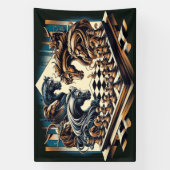 騎士のゲーム – チェスはファンタジーを満たす 横断幕 (縦)