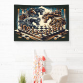 騎士のゲーム – チェスはファンタジーを満たす 横断幕 (インサイチュ)