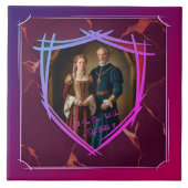 騎士のコート中世の古いギフトファッションド タイル (正面)