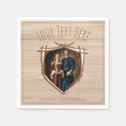 騎士のコート中世の古いファッションドヴィンテージ スタンダードカクテルナプキン (正面)