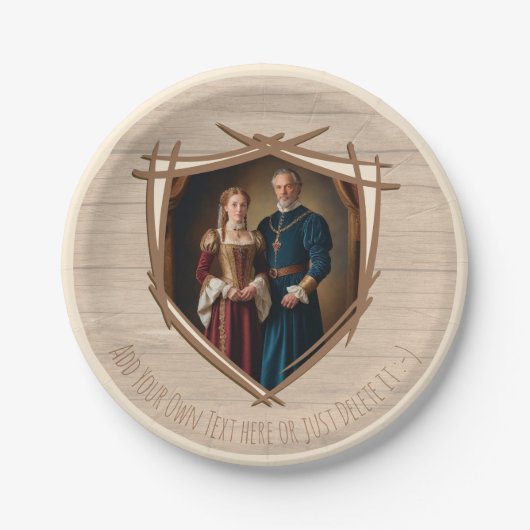 騎士のコート中世の古いファッションドヴィンテージ ペーパープレート (正面)