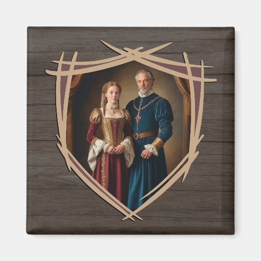 騎士のコート中世の古いファッションドヴィンテージ マグネット (正面)