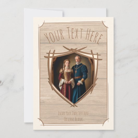 騎士のコート中世の古いファッションドヴィンテージ 招待状 (正面)