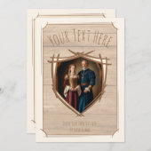 騎士のコート中世の古いファッションドヴィンテージ 招待状 (正面/裏面)