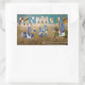 騎士のジュスト大会で緑と赤でトーナメント 長方形シール (バッグ)