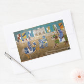 騎士のジュスト大会で緑と赤でトーナメント 長方形シール (封筒)