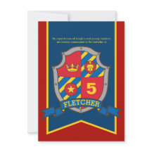 騎士の中世と処女5歳の誕生日招待状