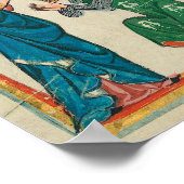 騎士の女性、14世紀の中世写本 ポスター (角)