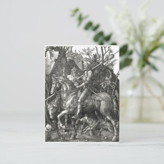 騎士の死と悪魔 – アルブレヒト・デュラーc.1513 ポストカード (スタンド正面)