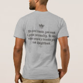 騎士の爵位-灰色勝利友人 Tシャツ (裏面)
