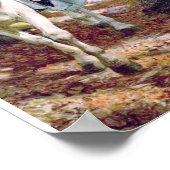 騎士の白い馬の女性の森 ポスター (角)