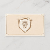 騎士の盾。コート・オブ・アームズ。安全バッジ。 名刺 (裏面)