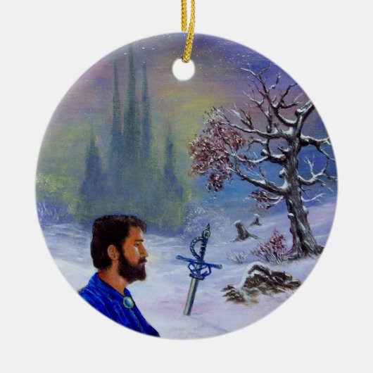 騎士の瞑想 セラミックオーナメント (正面)