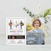 騎士の誕生日パーティー中世の写真 招待状 (スタンド正面)