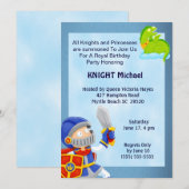 騎士の鎧の誕生日招待状 招待状 (正面/裏面)