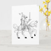 騎士の鎧を着た輝く花嫁 カード (黄色い花)