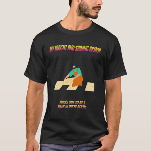 騎士の鎧輝くを着て文字 Tシャツ (正面)