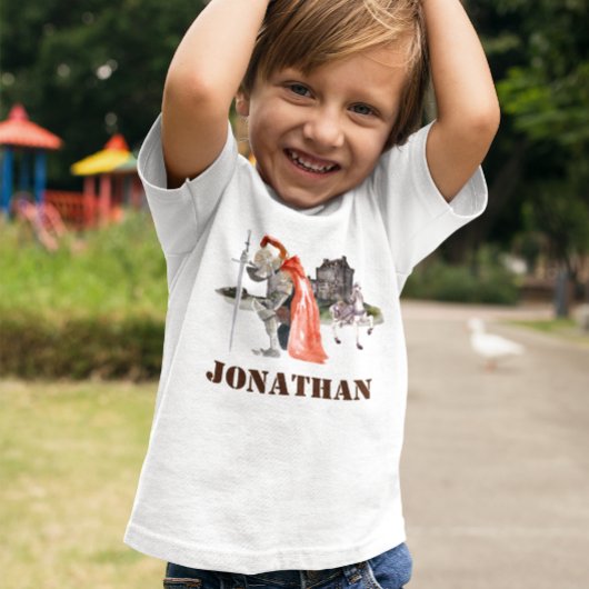 騎士の鎧 中世 城 パーソナライズド Tシャツ