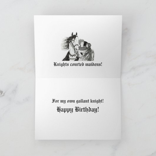 「騎士は乙女を口説く」カード カード (内部)