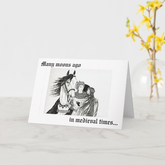 「騎士は乙女を口説く」カード カード (黄色い花)