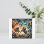 騎士は神話の生き物と戦う ポストカード (スタンド正面)