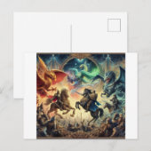 騎士は神話の生き物と戦う ポストカード (正面/裏面)