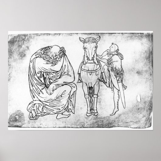 騎士は馬に乗って座った男 ポスター (正面)