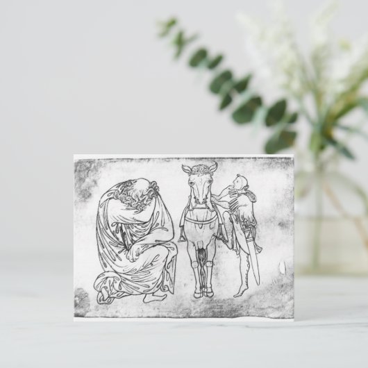 騎士は馬に乗って座った男 ポストカード (スタンド正面)