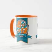 騎士クレスト赤い青の名前意味Flynn F mug マグカップ (正面左)