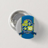 騎士クレスト10歳の誕生日ボタンピン 缶バッジ (正面&裏面)