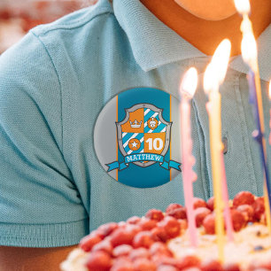 騎士クレスト10歳の誕生日ボタンピン 缶バッジ
