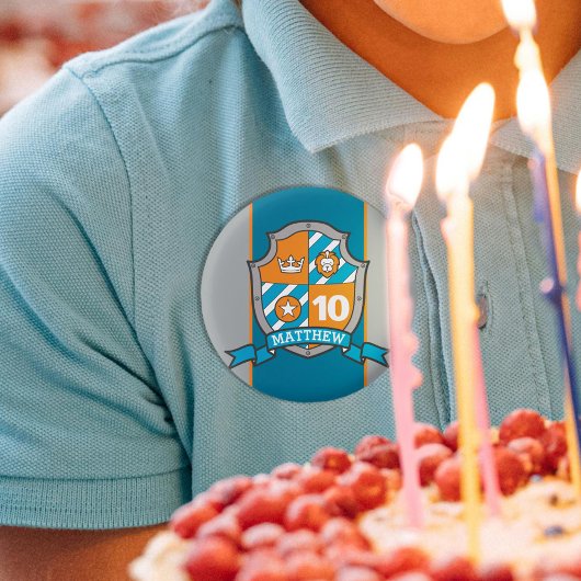 騎士クレスト10歳の誕生日ボタンピン 缶バッジ