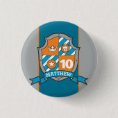 騎士クレスト10歳の誕生日ボタンピン 缶バッジ (正面)