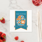 騎士シールド10th誕生日の中世パーティーナプキン スタンダードカクテルナプキン (インサイチュ)