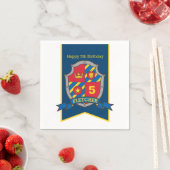 騎士シールド5th誕生日の中世パーティーナプキン スタンダードカクテルナプキン (インサイチュ)