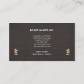 騎士チェスの駒 – ボードゲーム 名刺 (裏面)